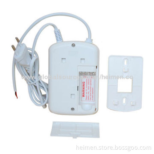 AC100-240V independent gas alarm sensor support back up battery with sound and flash alarm